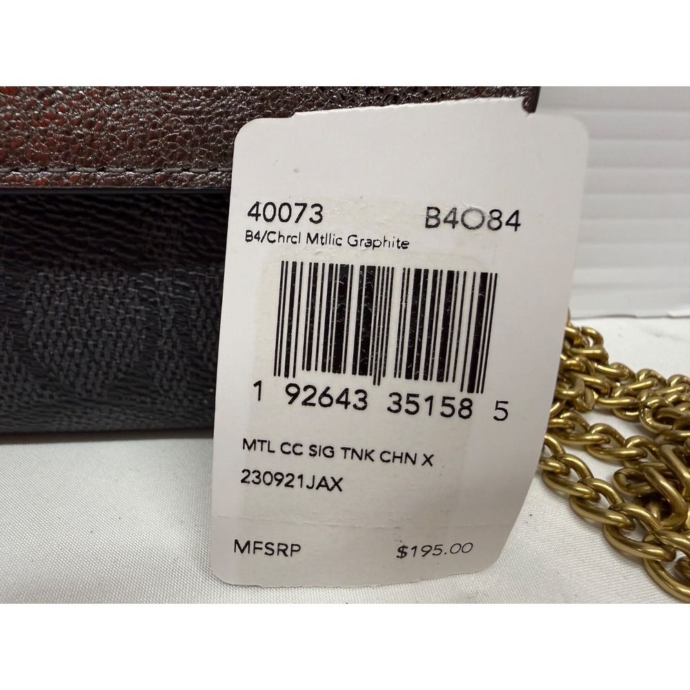 COACH Metallic Colorblock 40073 Canvas Signature Turnlock Chain Crossbody NEW! - Picture 2 of 10